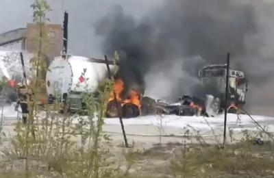 Опубликовано видео с места возгорания бензовоза в Рязани